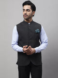 Even Apparels Men's Grey Nehru Jacket With Welt Pockets