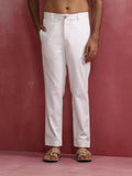 trueBrowns Men's White Cotton Twill Pants