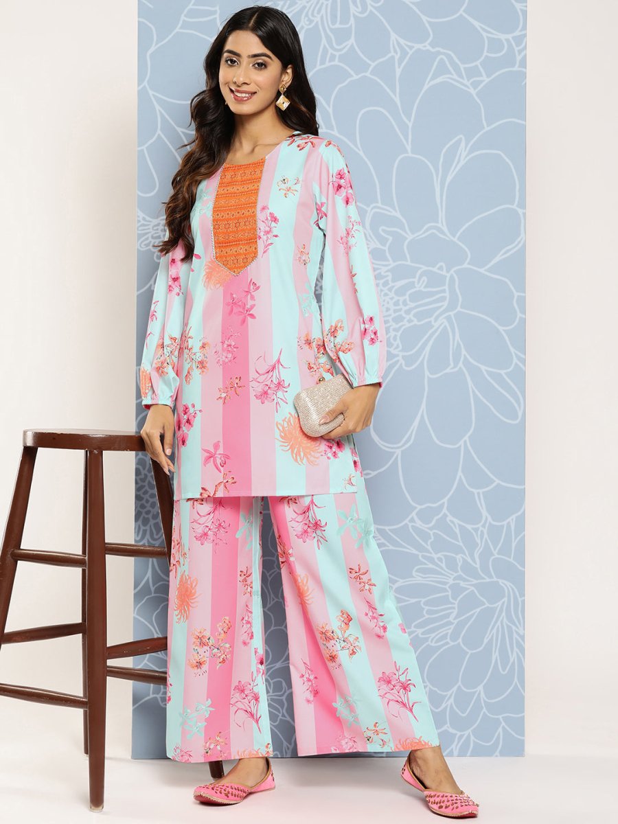 Ahalyaa Striped Ethnic Co-Ords