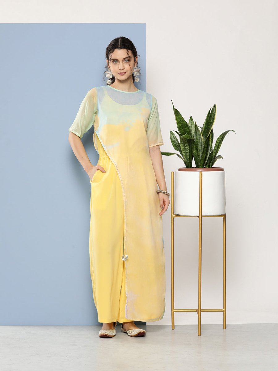 Ahalyaa Printed Waist Tie-Ups Basic Jumpsuit