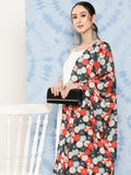 InWeave Women's White Strappy Set With White Red Round Motif Dupatta