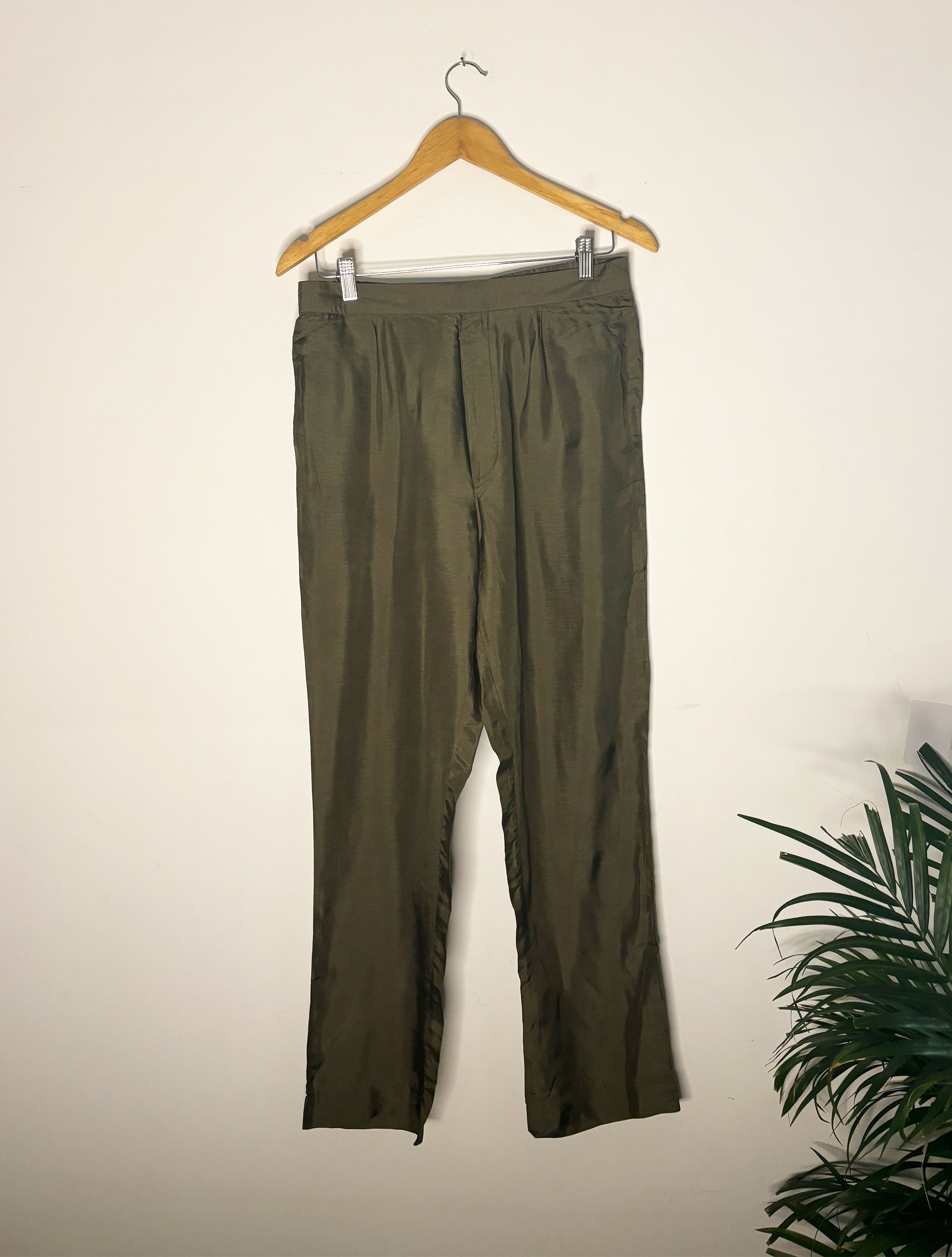 trueBrowns Grey Silk Pants