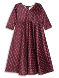 Ahalyaa Girls Printed A-Line Maxi Ethnic Dresses