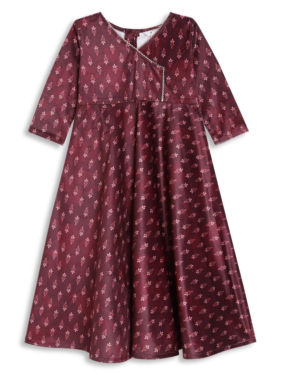Ahalyaa Girls Printed A-Line Maxi Ethnic Dresses