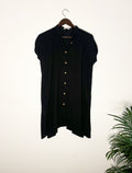 trueBrowns Black Slub Top