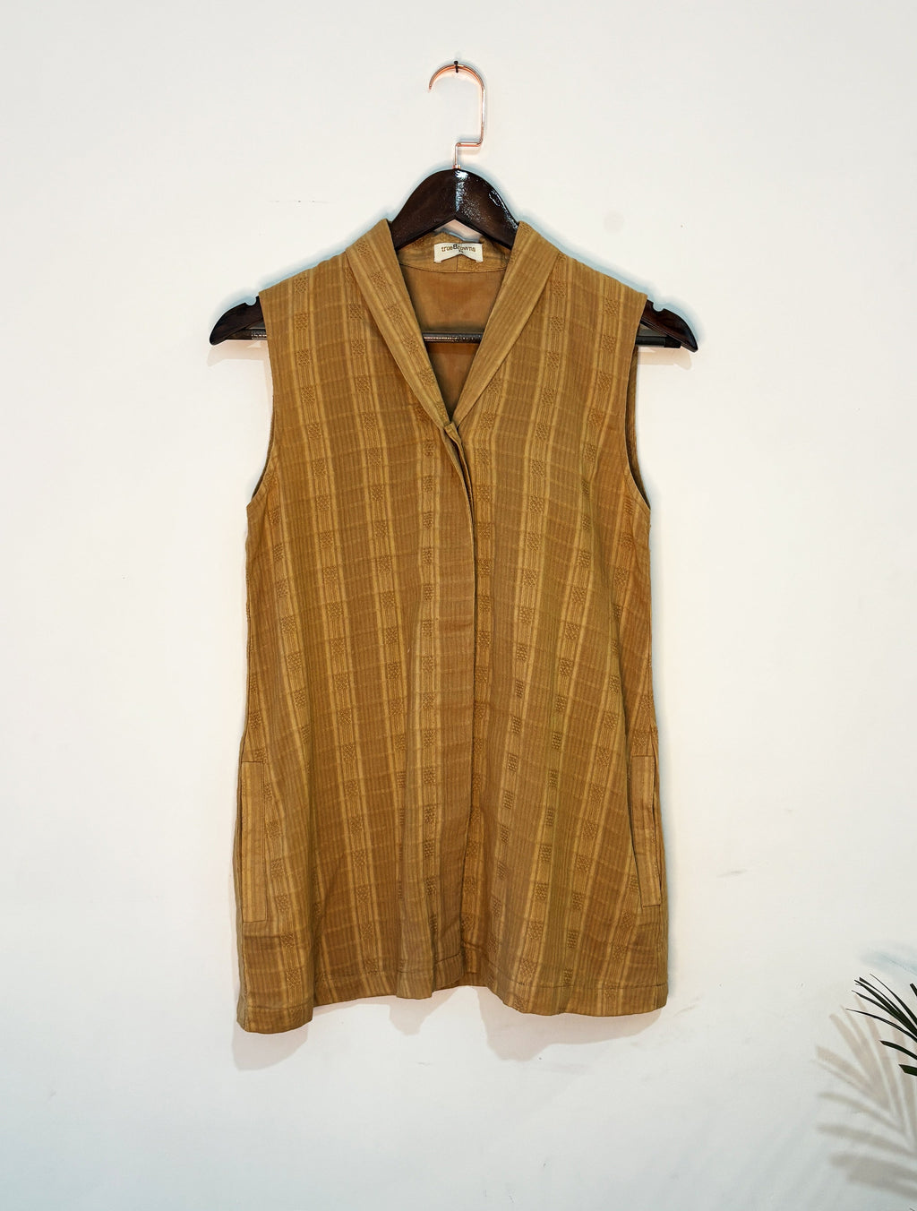 trueBrowns Beige Straight Co Ord Set