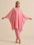 trueBrowns Light Pink Dobby Oversized Co-Ord Set