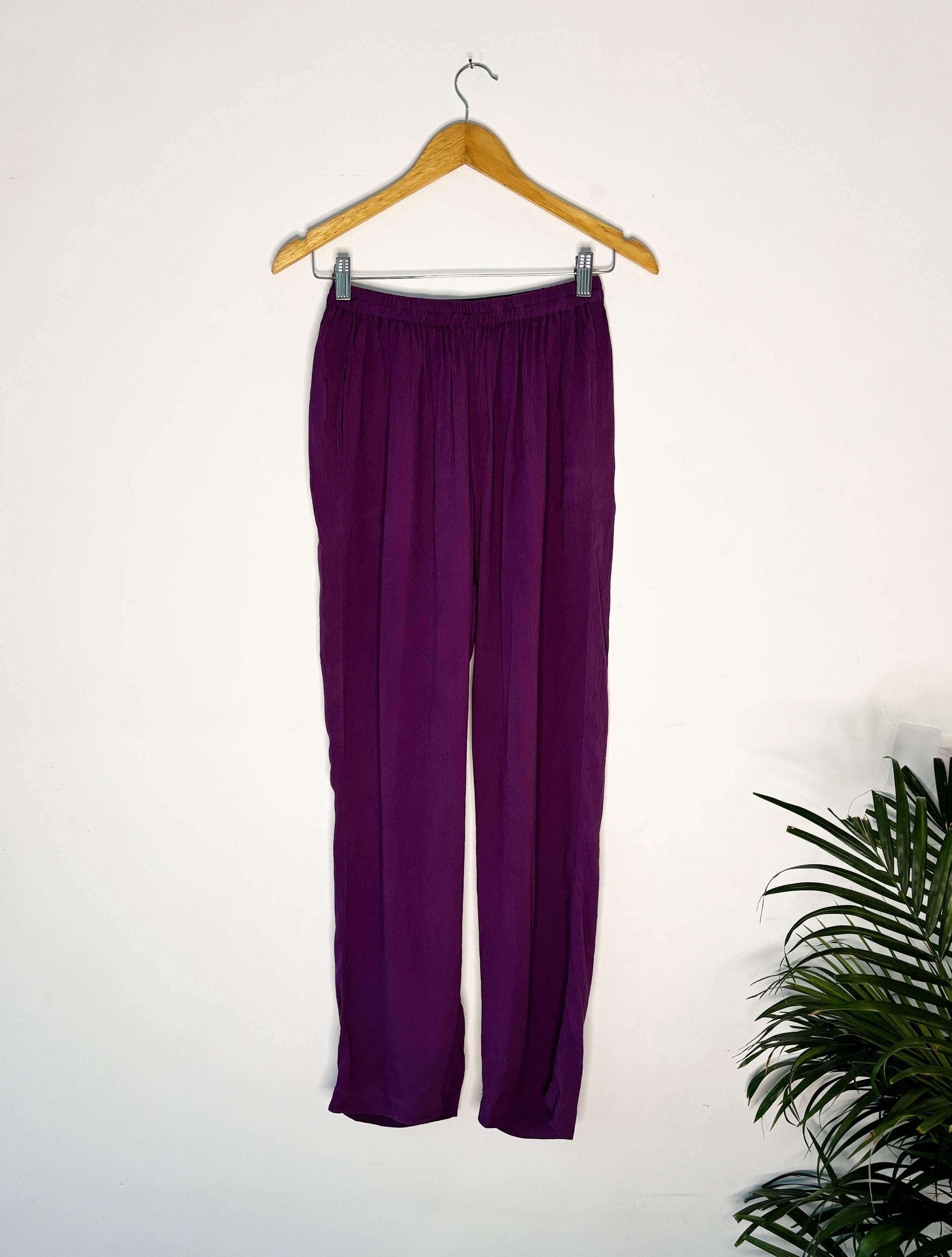 trueBrowns Purple Crinkle Pant
