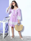 InWeave Women's Mauve Lacy Short Dress