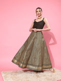 Ahalyaa Chevron Printed Maxi Ethnic Dress