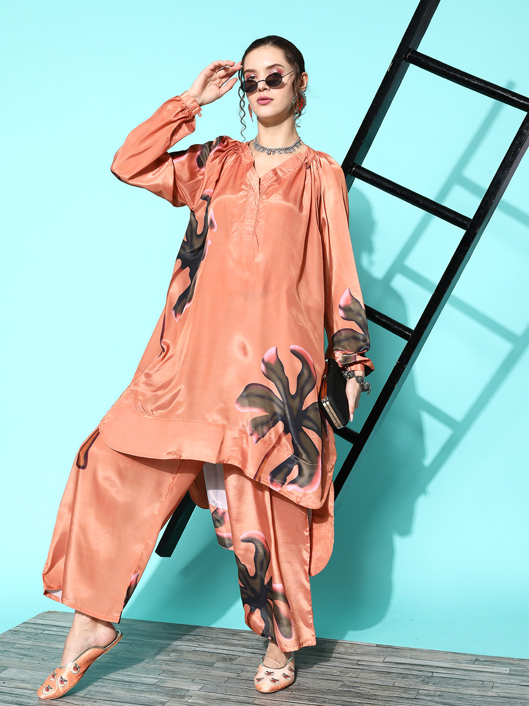 InWeave Women's Faun Big Tree Print Kurta Set