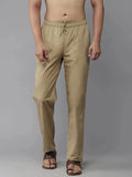 Fabmade Men's Khaki Cotton Linen Pyjama