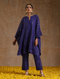 trueBrowns Spectrum Blue Gold Cotton Oversized Round Co-Ord Set