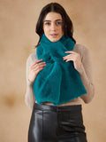InWeave Women's Cyan Blue Faux Fur Neck Warmer