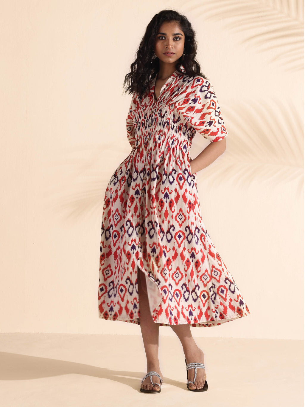trueBrowns Carrot Cotton Ikat Dress