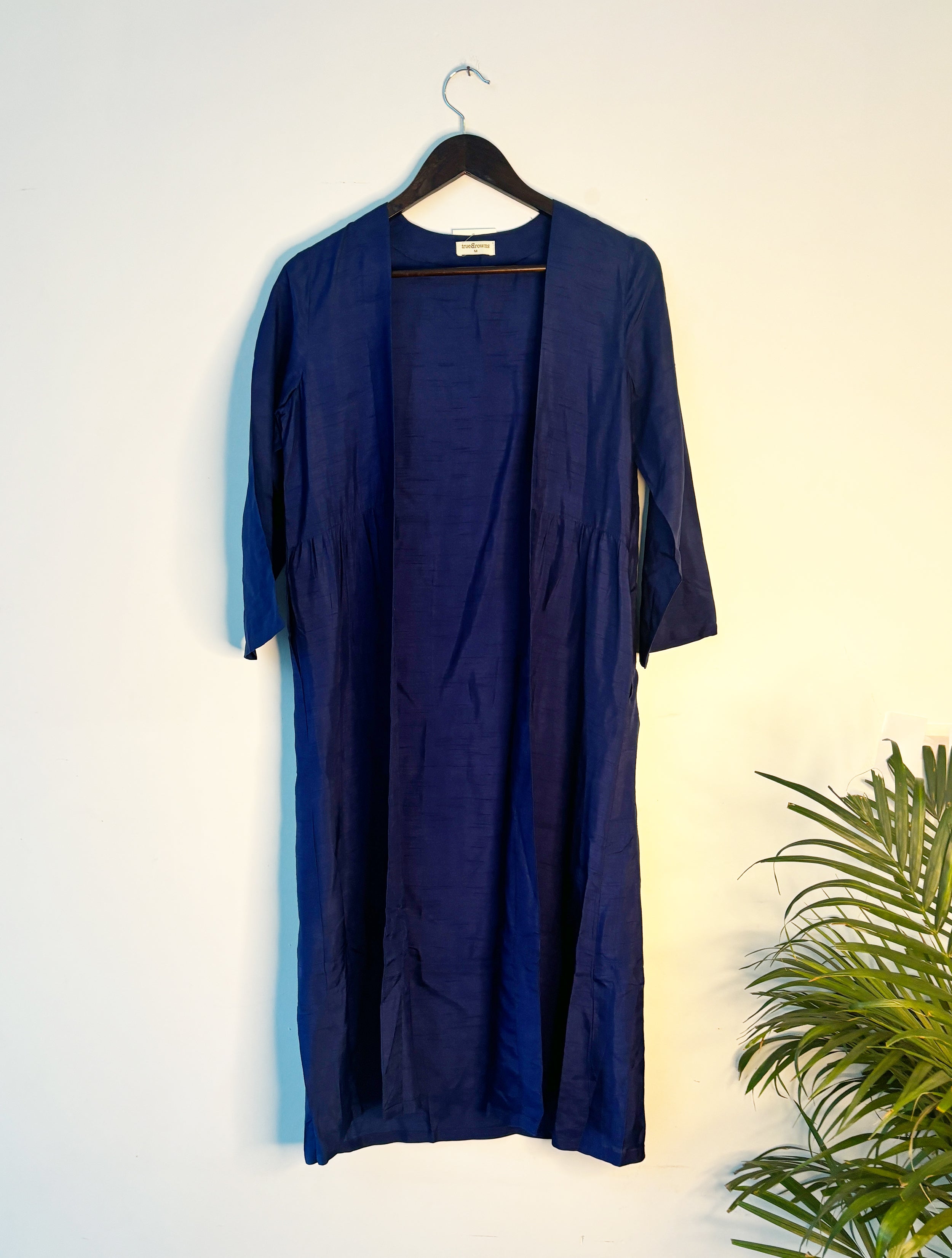 trueBrowns Blue Raw Silk Jacket