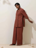 trueBrowns Brown Cotton Linen Co-Ord Set
