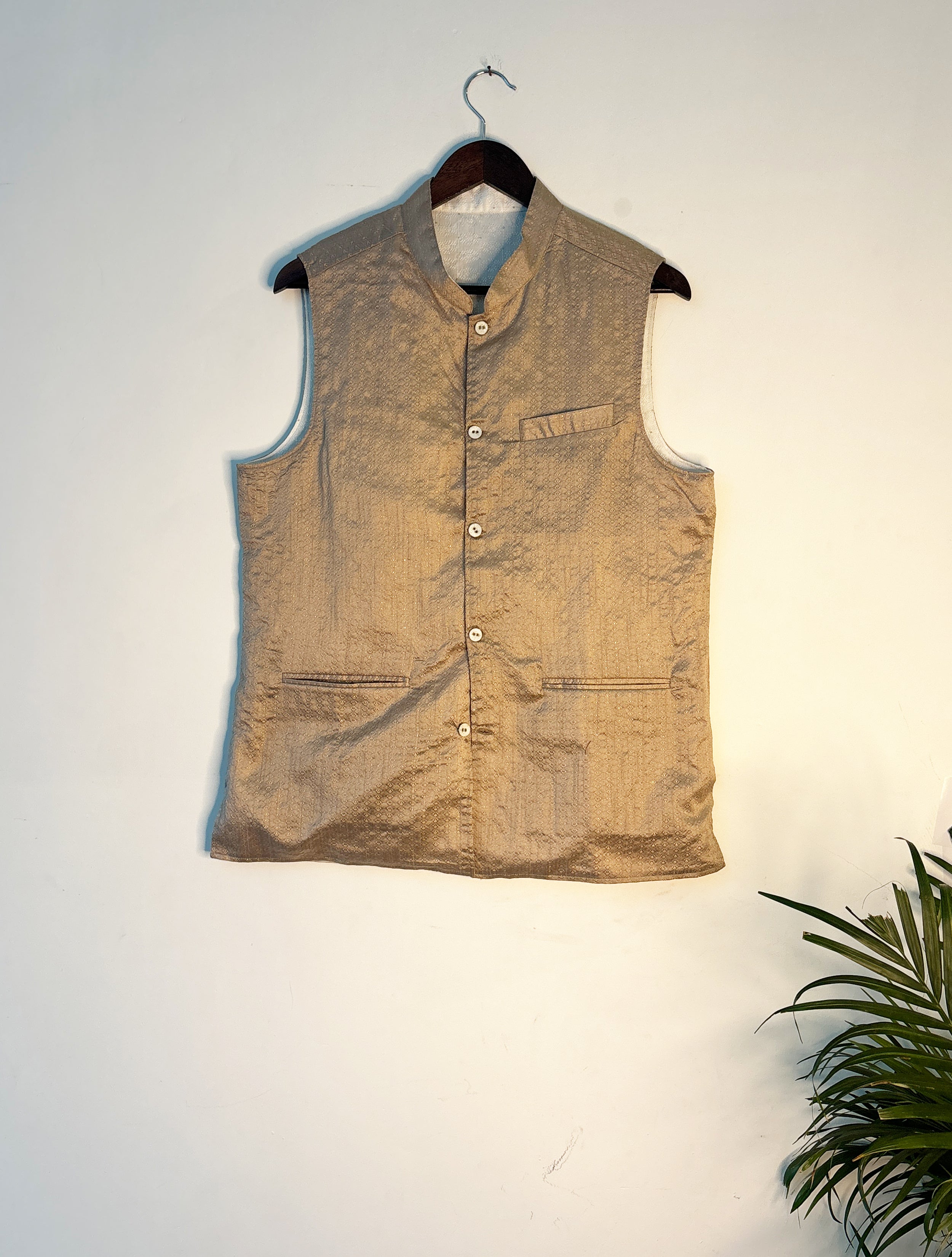 trueBrowns Beige Straight Men's Jacket