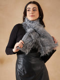 InWeave Women's Light Grey Faux Fur Neck Warmer