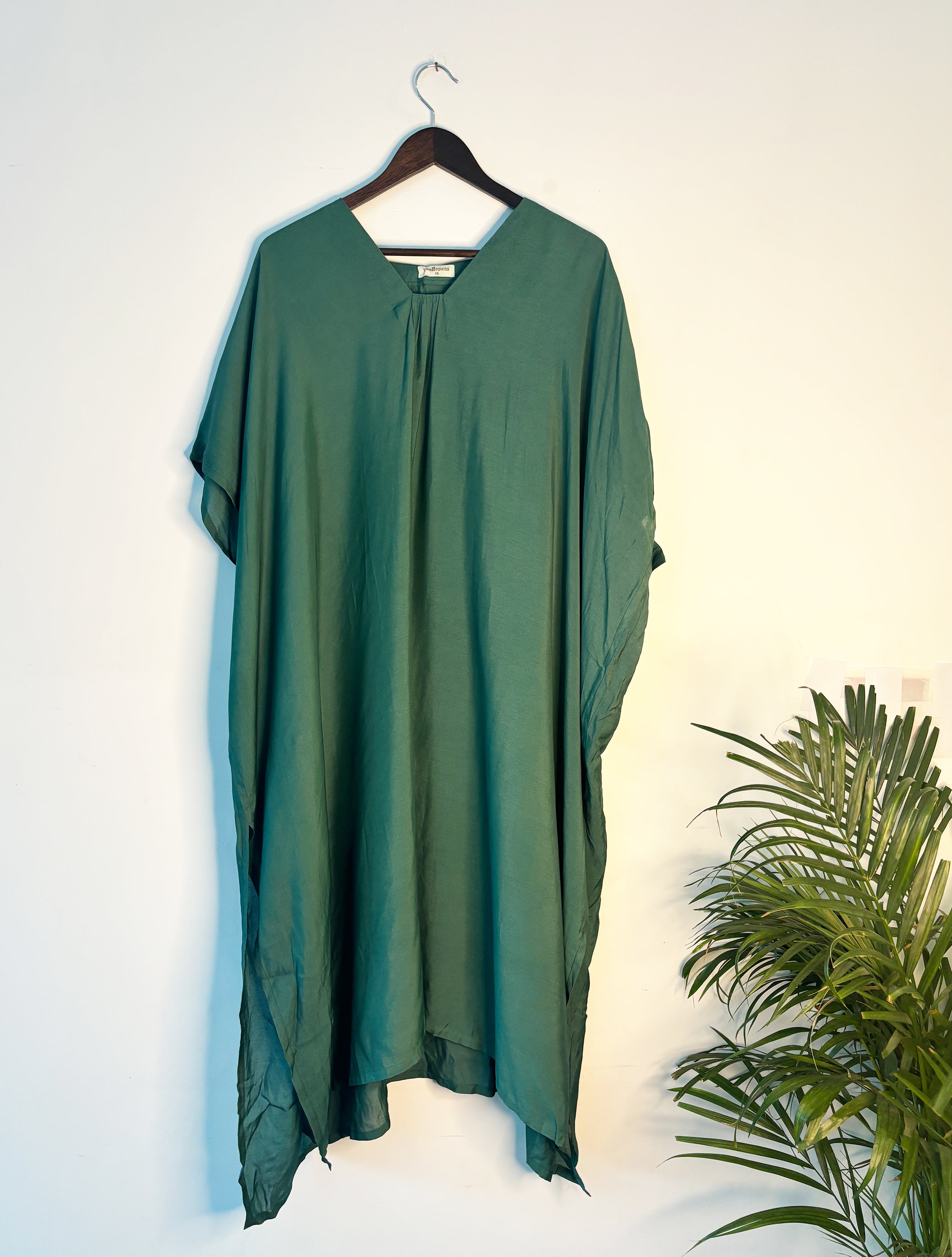 trueBrowns Green Slub Kurta