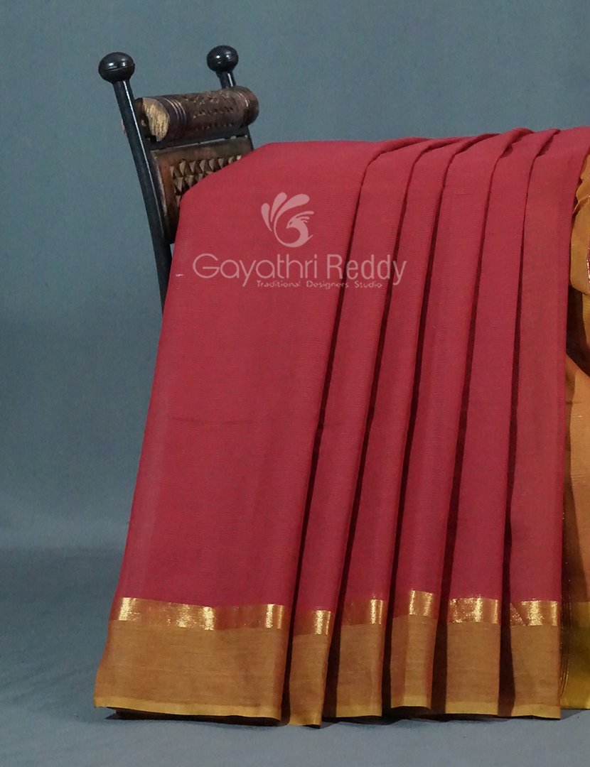 Shades of Maroon Red Pure Mangalgiri Cotton By Gayathri Reddy Designer Studio