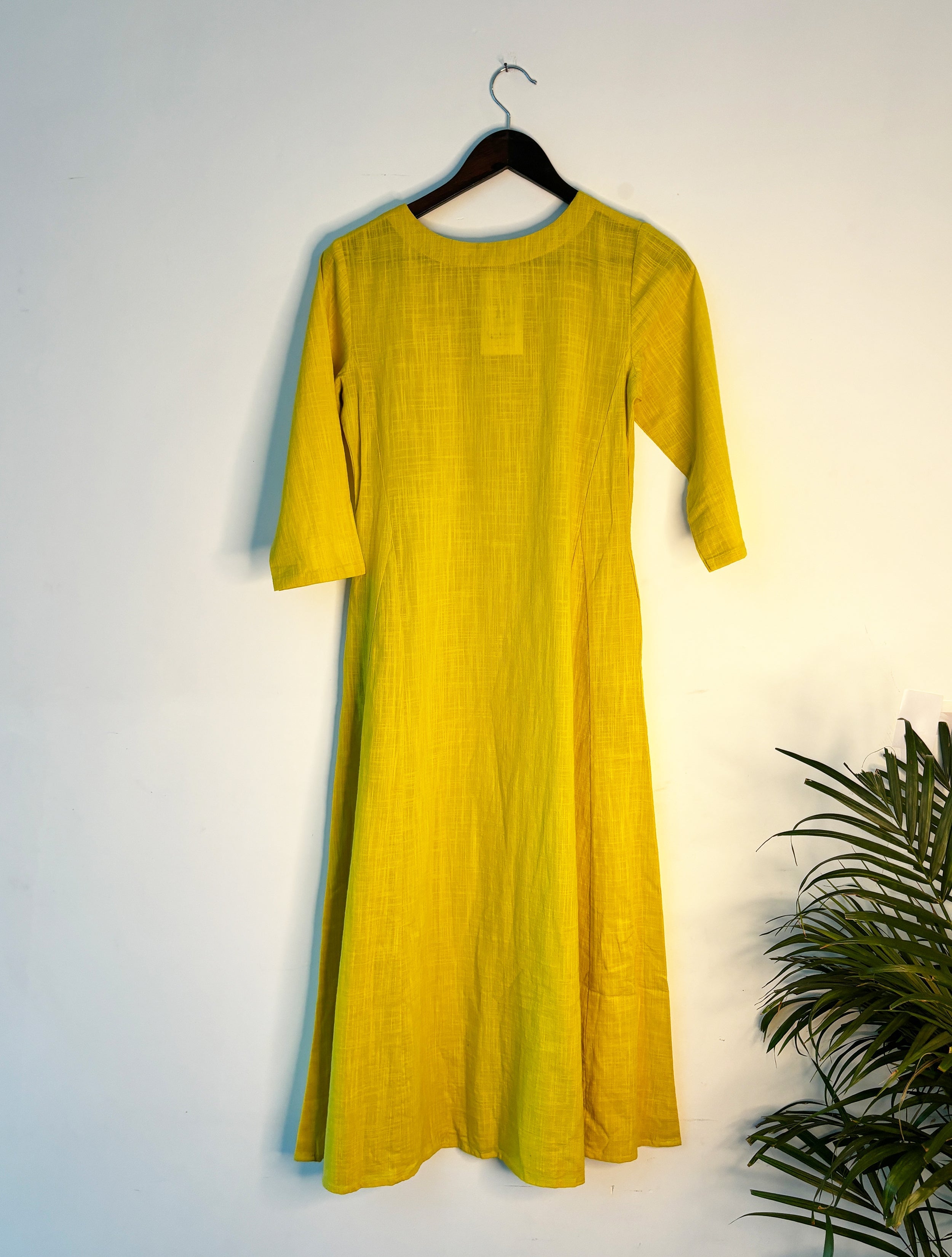 trueBrowns Lime Slub Kurta