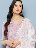 Ahalyaa Women Floral Printed Gotta Patti Pure Cotton Kurta with Trousers & With Dupatta