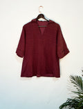 trueBrowns Purple Cotton Dobby Co-ord Set