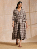 trueBrowns Clay Dabu Overall Print Cotton Wrap Dress
