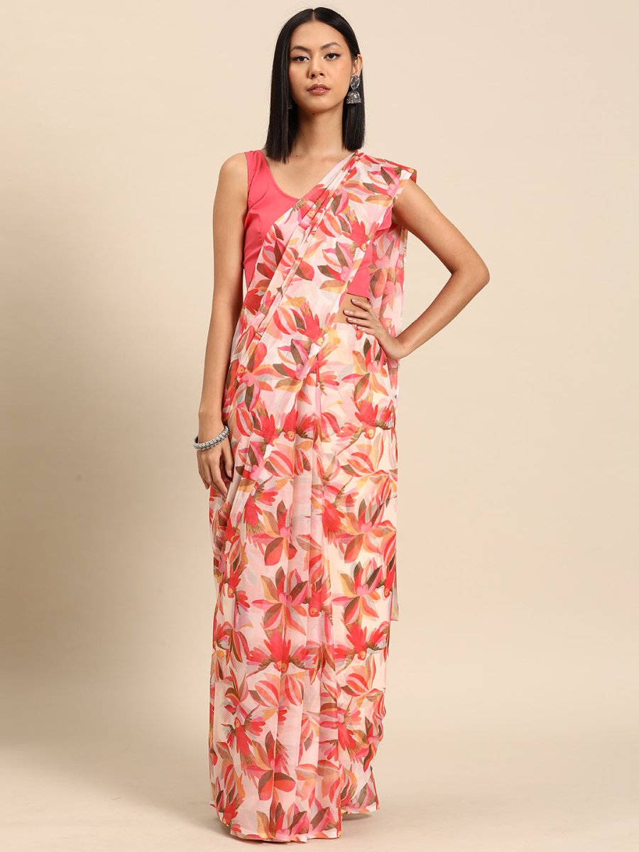 Ahalyaa Floral Poly Chiffon Saree