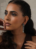 trueBrowns Silver Tone Flamingo Dangle Earrings