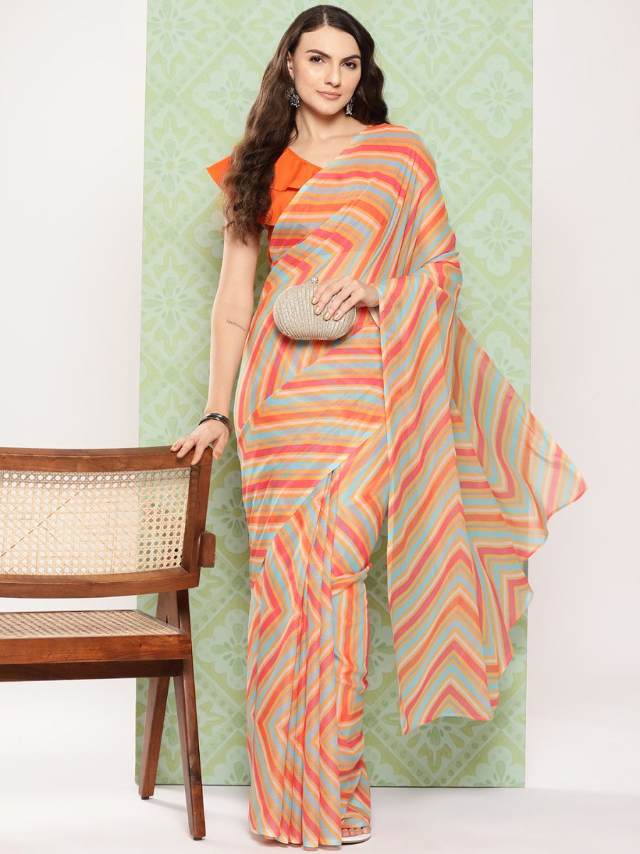 Ahalyaa Leheriya Poly Chiffon Saree