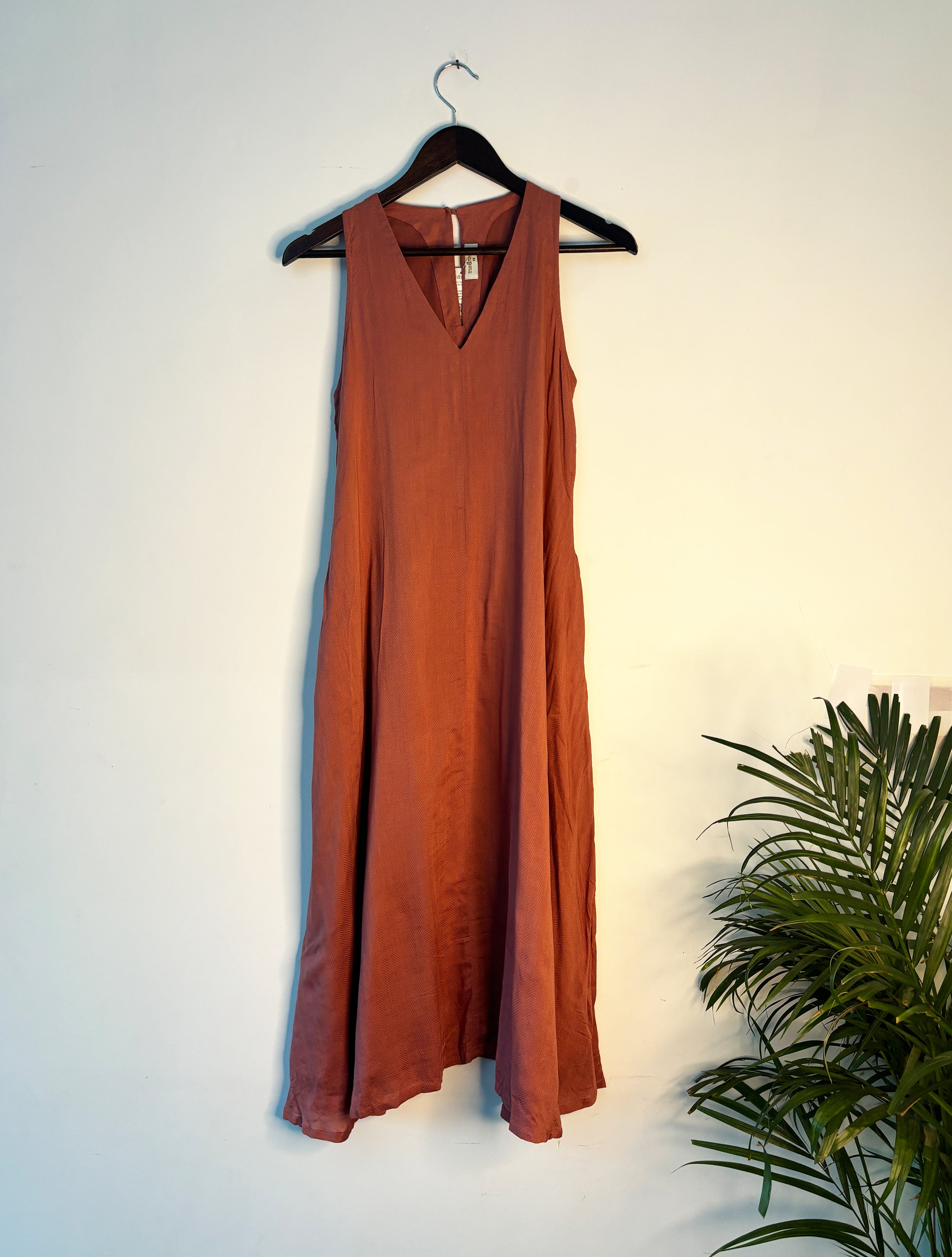 trueBrowns Orange Textured Dress