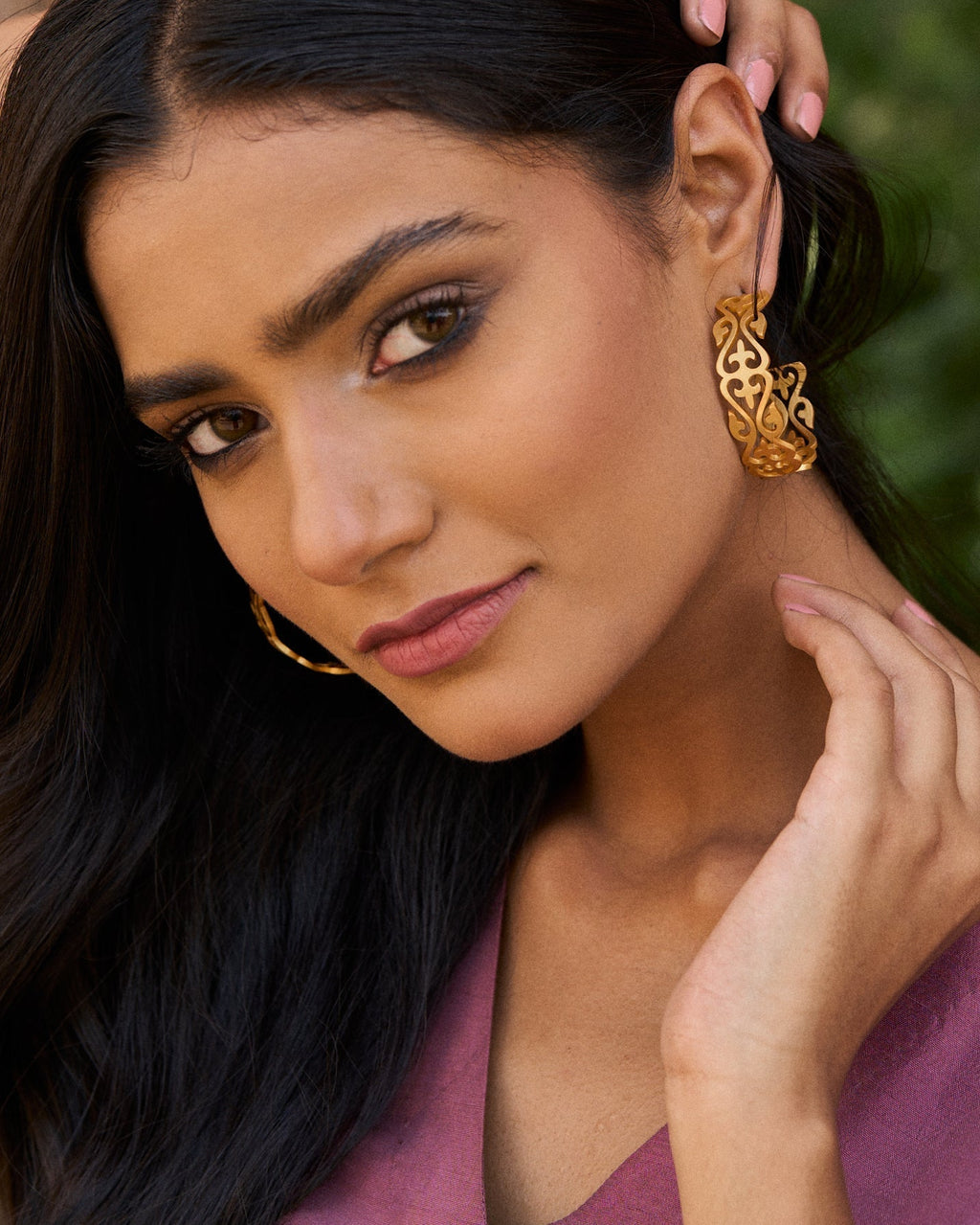 trueBrowns Gold-Polished Hoop Earrings
