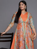 Ahalyaa Plus Size V-Neck Maxi Ethnic Dress