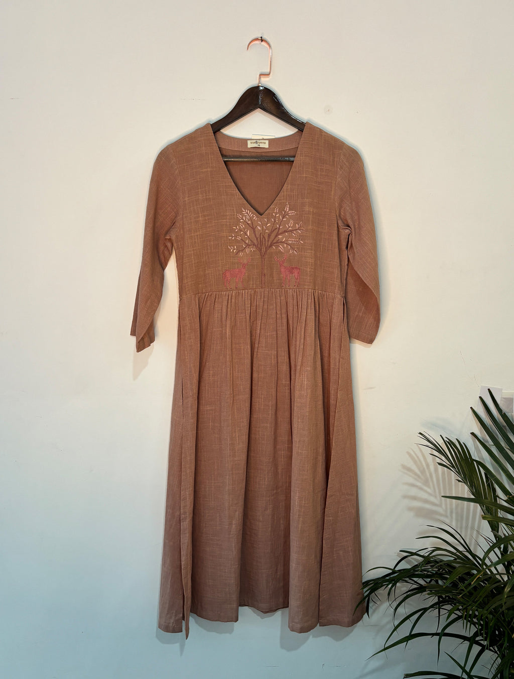 trueBrowns Pink Gauze Kurta Set