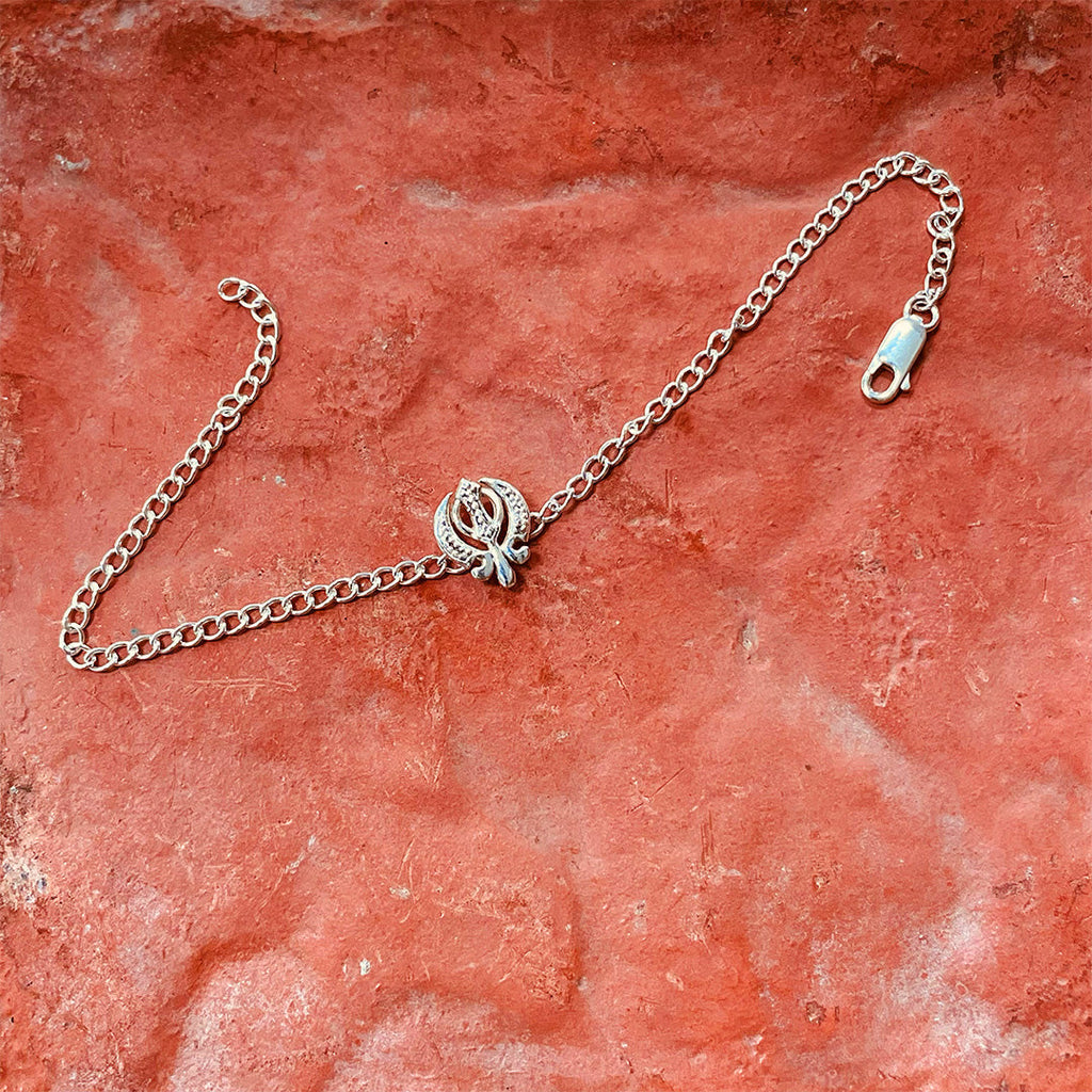 trueBrowns 925 Sterling Silver Khanda Silver Chain Rakhi