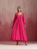 trueBrowns Pink Cotton Dobby Kurta Set