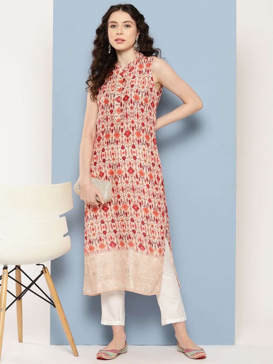 Ahalyaa Women Ethnic Motifs Embroidered Gotta Patti Kurta