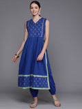 Ahalyaa Floral Printed High Slit Gotta Patti Pure Cotton Kurta with Harem Pants