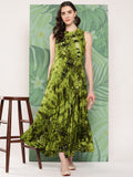 InWeave Women's Green Tie And Die Dress