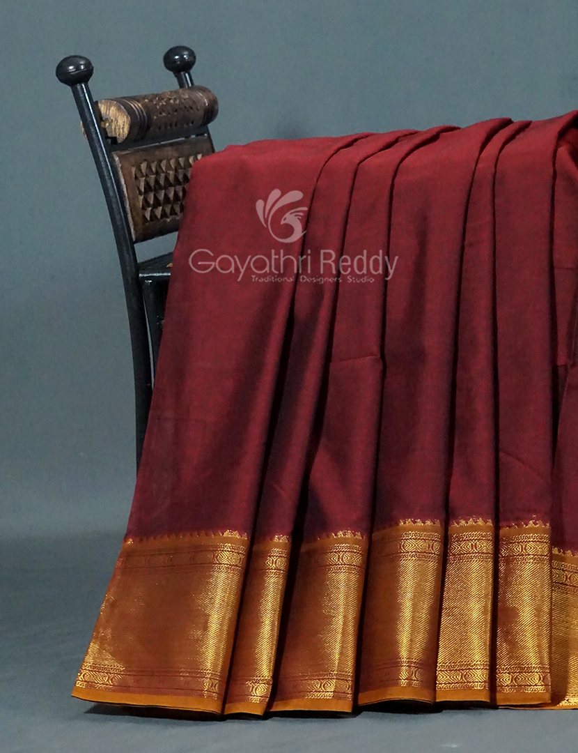 Kalanetha Maroon Coloured Pure Narayanpet Cotton Saree By Gayathri Reddy Designer Studio