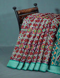 Shades of Dark Jamuni Colour Patola Print Semi Chanderi Saree By Gayathri Reddy Designer Studio