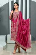 Teeya Creation Rani Color Chinon Silk Heavy Embroidery Work Fully Stitched Salwar Suit