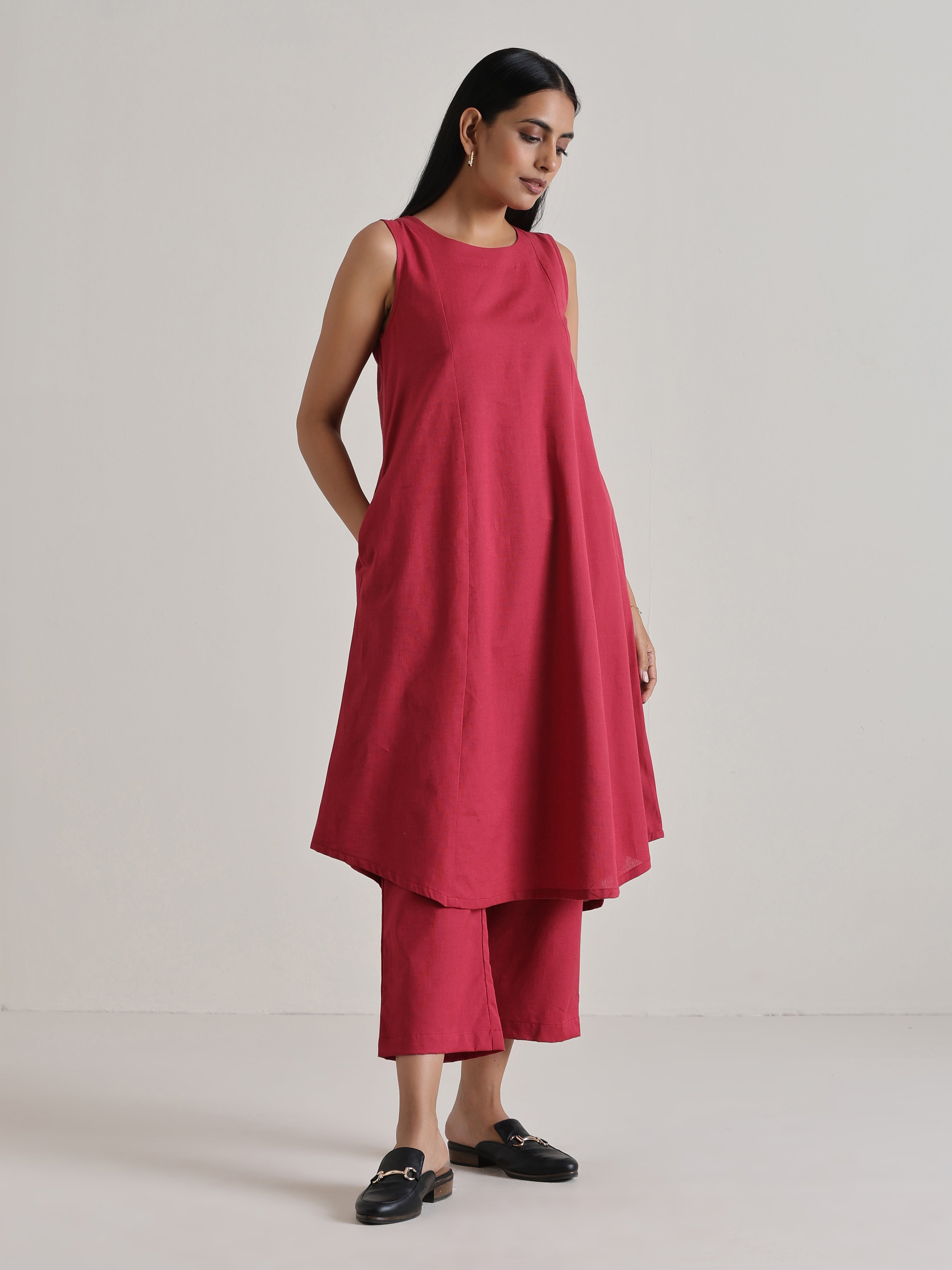 trueBrowns Honey Red Panelled Co-ord Set