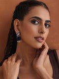 trueBrowns Silver Tone Turquise Stone Earrings