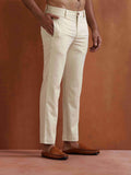 trueBrowns Men's Off White Cotton Twill Pants