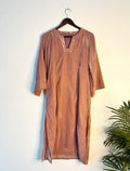 trueBrowns Pink Velvet Comfort Fit Kurta