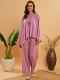 InWeave Women's Mauve Kantha Boho Full Sleeve Coord Set
