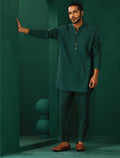 trueBrowns Men's Turquoise Dobby Co-ord Set